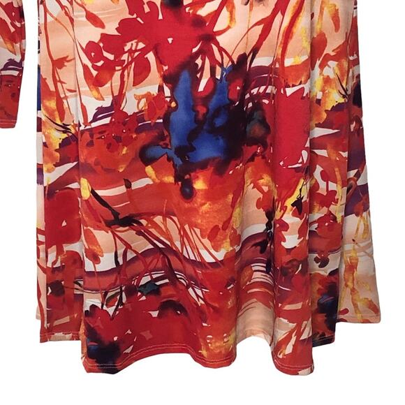 Dolce Bianca Watercolor Beach Dress M – Cold Shoulder Bodycon/Shift Fit - Picture 7 of 16